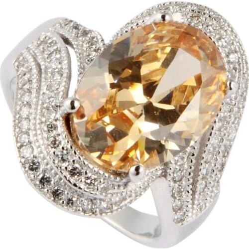 Eulonvan vintage Engagement Wedding 925 sterling Silver jewelry rings New Arrivals champagne Cubic Zirconia S-3811 size 6 7 8 9