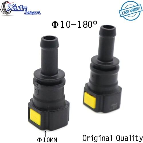 XUAN 2pcs 10mm D10 180 degree Fuel Line Quick Connector Fuel Quick Fittings Female Connector