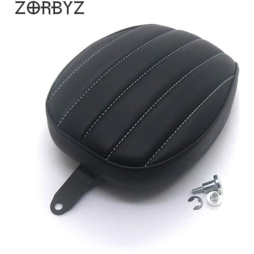 ZORBYZ Motorcycl Black Streak Artificial Leather Rear Passenger Solo Seat For Harley Sportster XL1200 XL883 72 48