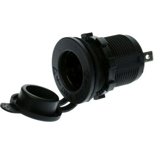 12V Black Car Marine Motorcycle Lighter Socket Female Charger