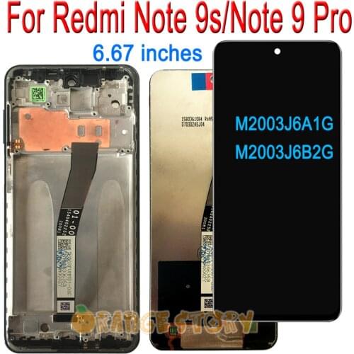 LCD Screen For Xiaomi Redmi Note 9 Pro/ Note 9s 6.67" Display Screen Touch Sensor Frame Redmy Note9s Note9Pro Display Module
