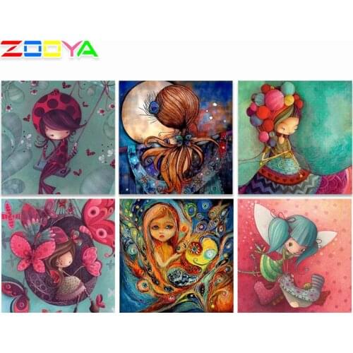 Zooya Full Diamond Mosaic 5D Diy Diamond Painting Cartoon Girl 3D Embroidery Cross Stitch 5D Home Decoration Handmade Sp431