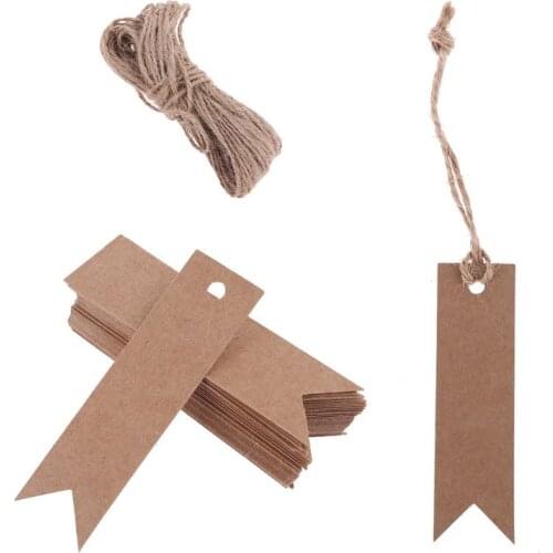 100pcs Blank Kraft Paper Gift Tags Wedding Party Favor Food Label Hang Cards Art