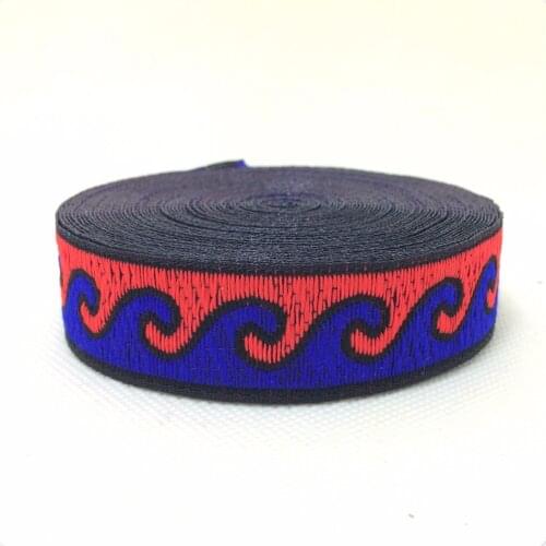 2015 NEW ribbon 3/4" 20mm 8yard/sets Double color wave lace Woven Jacquard ribbon hair bow DIY handmade orange/sapphire blue HOT