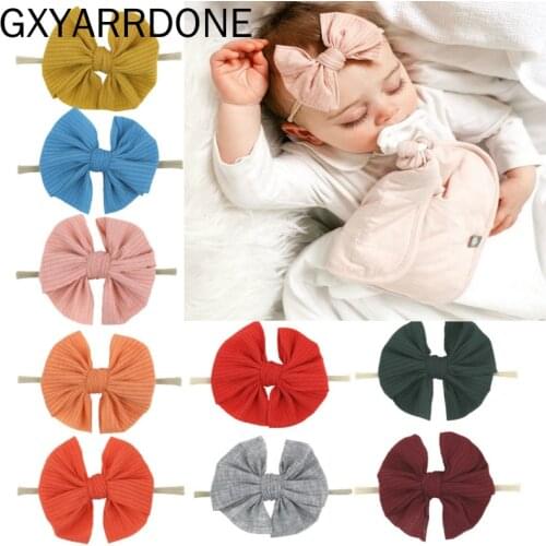 2020 Newborn Hairbows Baby Girls Headbands Fashion Geometric Nylon Bows Baby Hair Accessories for Toddles Hairbands Children