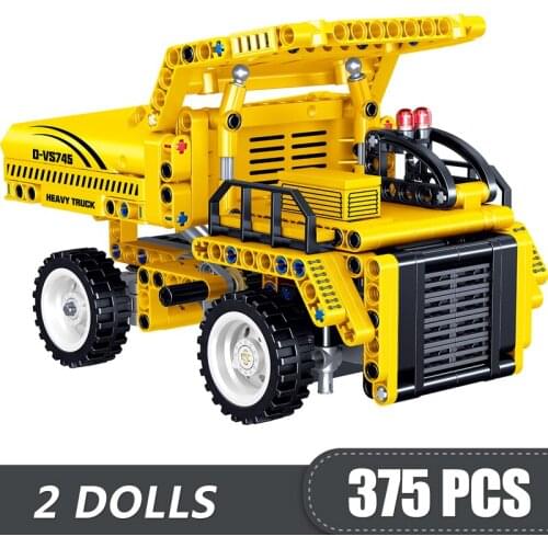 375PCS Small Building Blocks Compatible Science and Technology Dump Truck Bricks Set Toys Gift for Girls Boys Children Model Kit