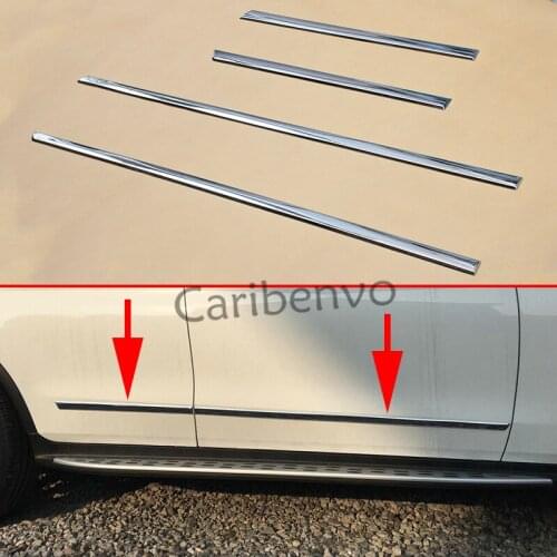 Chrome Side Door Body Strip Car Covers Styling Trim 4PCS For Mercedes-Benz GLC X253 2016 2017 Decoration Expedited Shipping Part