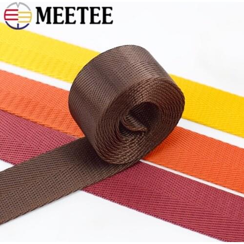 Meetee 8Meters 25mm High Quality Nylon Webbing Band Herringbone Pattern Lace Tape Ribbon DIY Bag Strap Sewing Belt Accessories