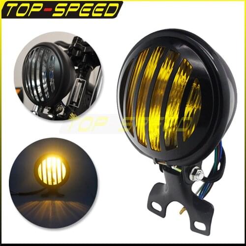 Black Amber Motorcycle Accessories Headlight Steel Guard Grille Grill Cover Protector For Harley Suzuki Yamaha Honda