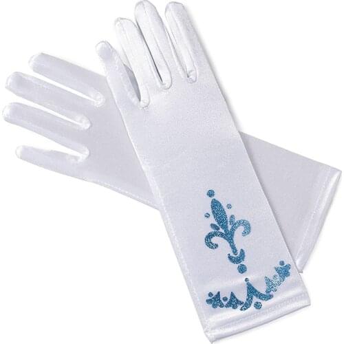 YOFEEL Girls Long Finger Gloves Printed 9 Colors Kids Dress up Party Supplies Children Princess Cosplay Mittens for Elsa Anna