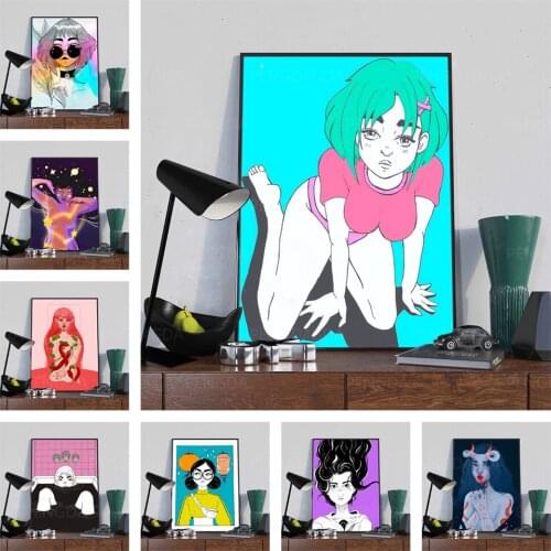 Home Decoration Canvas Girl Painting Pictures Japanese Geisha Wall Art Hd Prints Modular Poster For Living Room No Frame Artwork