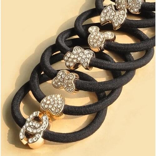 Elastic Hair Band Diamond Crown Love Hair Bands Rubber Band Set Auger Headdress Female Rope Sale