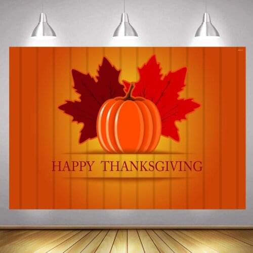Thanksgivein Photo Backdrop Custom Fall Pumpkin Turkey Happy Birthday Party Decoration Photography Backgrounds Banner