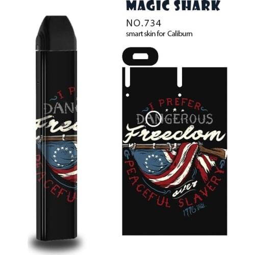 Hot Sale Fox Skull Flower Freedom Leopard Skin Stereo Case Cover Film Sticker for Uwell Caliburn