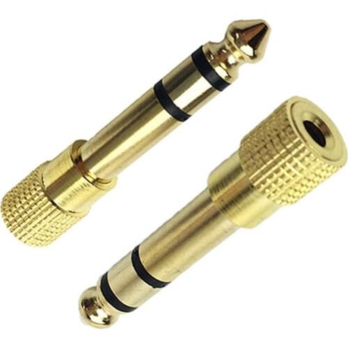 Imitation Gold Jack 1/8 3.5mm Female to 6.5mm 1/4 Male Connector Headphone Amplifier Audio Adapter Microphone Plug Stereo Audio