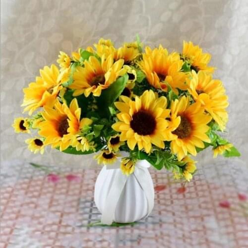 Artificial Sunflower High Quality Simulation Sunflower Bouquet for Home Wedding Garden Party Table Shooting Prop Decoration