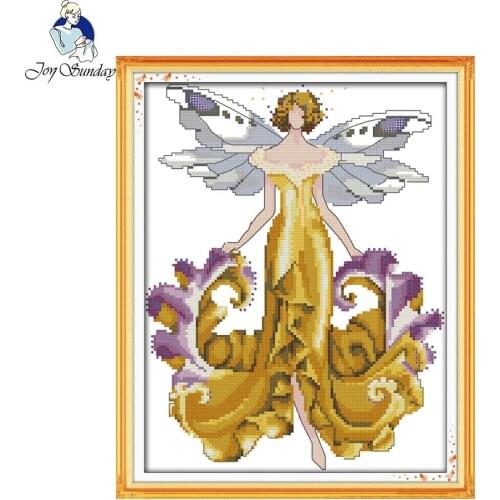 Joy Sunday Iris Spirit Counted Print On Canvas 14CT 11CT Cross Stitch Needlework Kits Embroidery Sets Chinese Cross Stitch Kits