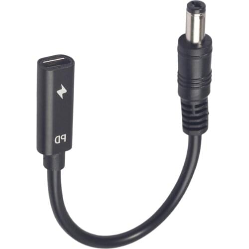 USB 3.1 Type C USB-C To DC 20V 5.5 2.5mm 2.1mm Plug PD Charging Cable For Laptop, Black