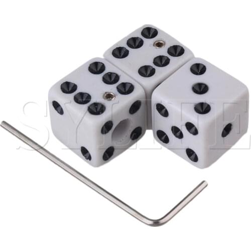3 Pieces White Dice Volume Control Knobs with Wrench Plastic for Guitar