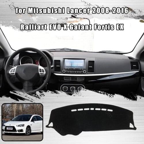 Car Dashboard Cover Dash Mat for Mitsubishi Lancer 2008-2016 Ralliart EVO X Galant Fortis EX Auto Non-slip Sun Shade Pad Carpet