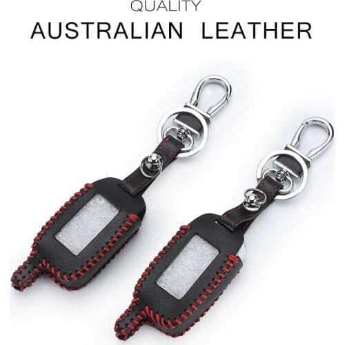 A6 A9 Leather Cover LCD Remote Controller Keychain Two Way Car Alarm For Starline A6 A9 A8 Key Case