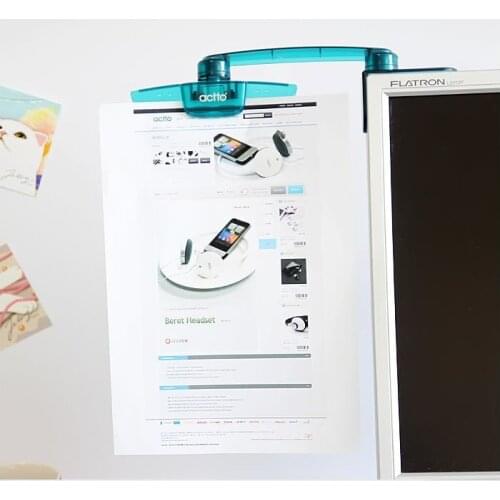 Monitor Document Paper Copy File Holder Attachment for Typing Reading 3M Adhesive LCD Clip Rotatable Left/Right Side Mounting