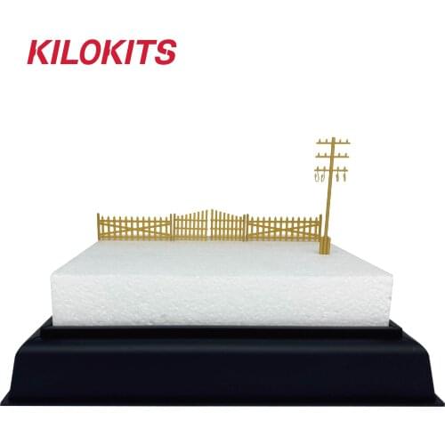 1/72 Scale Landscape Base 20x20cm with Farming Fences and Telegraph Pole Railway Layout
