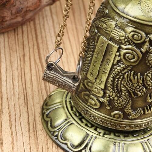 Metal Dragon Bell Carved Buddhist Clock Bronze Feng Shui Ornament Decoration Good Luck