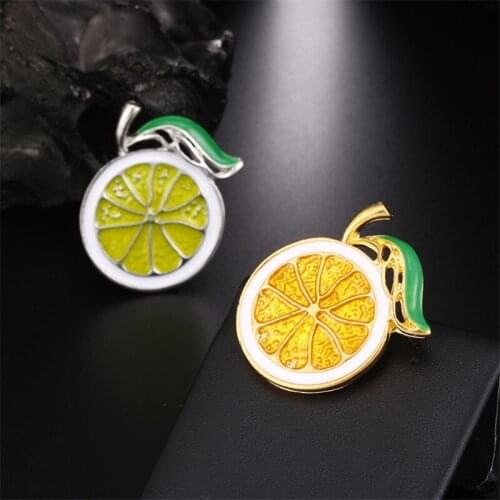 Fashion 2 Colors Choose Enamel Pin Lemon Brooch For Women Men Brooch Jewelry Cute Fruit Brooches Dress Coat Backpack Badges Gift