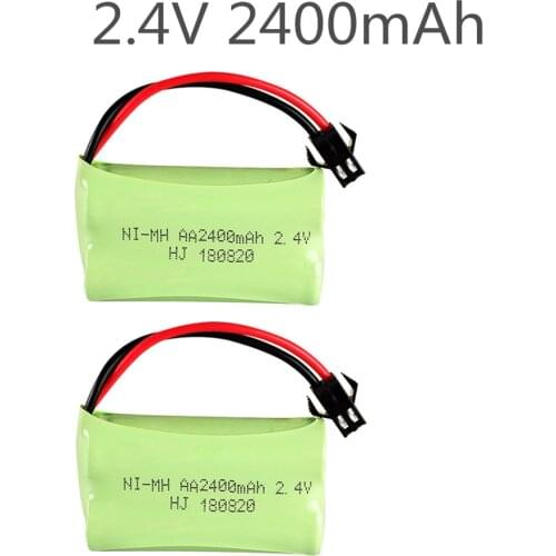 2pcs baterie pack aa ni-mh 2.4V 2400mAh / aa rechargeable battery for RC electric toy electric tool / 2.4v nimh battery pack