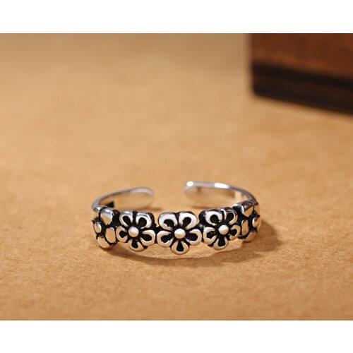 New Trendy Charm Plum Flower Rings For Women Men Boho Knuckle Party Rings Punk Cocktail Jewelry Girls Gift anillos bijoux