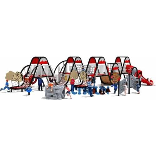 New design Dinasour Attractive Kids climbing Course Adventure Amusement Park Playground Equipment Supplier OP18-234A