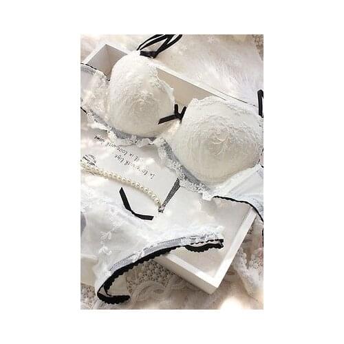 Sexy Ladies Women Push Up Bra Deep V Lace Underwire Bra Set Outfits Size 32-36B