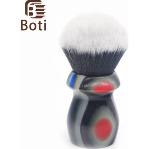 BOTI Brush-Mini Chubby Handle with Mini Tuxedo Synthetic Hair Knot Thin Hair Whole Shaving Brush Customized Mens Beard Tools