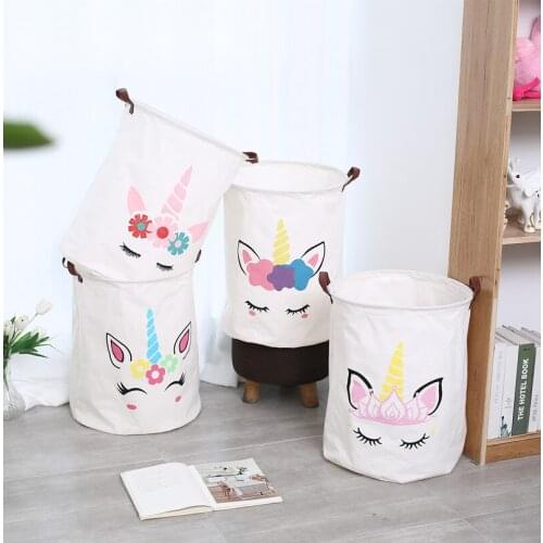 Folding Laundry Basket Sundries Clothes Organizer kid Toys Container Waterproof Storage Basket Large Laundry Bags Barrel 40X50CM