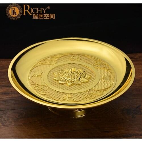 Consecrated Buddha Front Plate Fruit Plate Buddha Worship Lotus Porcelain Plate Tribute Plate
