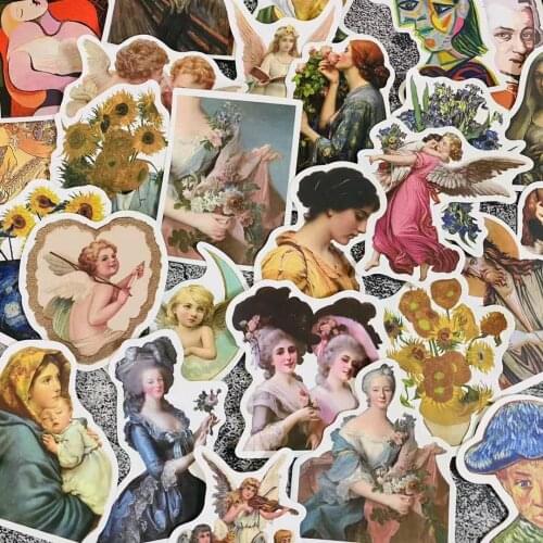 Vintage Angel Noble Women Sticker DIY Scrapbooking Bottom Collage Phone Computer Diary Album Happy Plan Gift Sealing Decoration