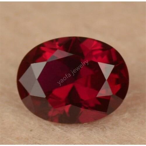 High Quality 5A 2x3~13x18mm 8# Dark Red Color Rubys Corundum Stone Loose Oval Shape Cut Synthetic Corundum Gems For Jewelry DIY
