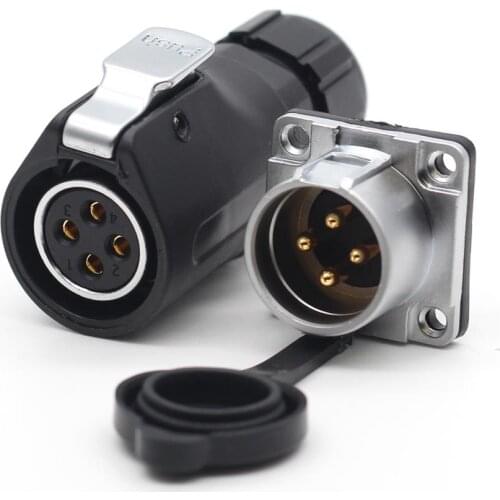 XHP20, IP67 Waterproof 4 Pin LED Power Cable Connector High-Voltage Aviation Connector Electrical Power Male Socket Female Plug