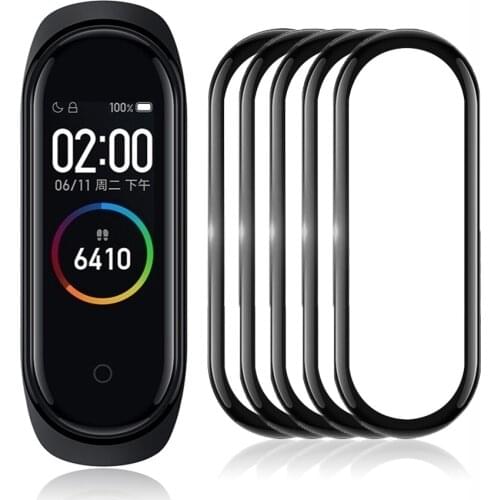 9D Protective Film Glass for Xiaomi Mi band 4 5 6 Full Cover for Mi band5 Smart Watchband Soft Screen Protector For Mi Band 5 6