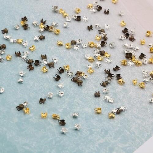 New 100Pcs 2.5x4mm Plated End Crimps Beads Ball Chain Connector Clasp Findings For DIY Jewelry Making