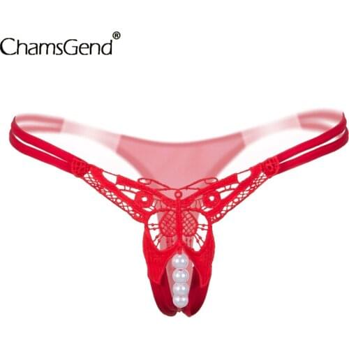Female Underwear Lace Seamless Thongs Womens Pants Sexy Pearl G-string Women Crotchless Breathable Low Waist Thongs Panties