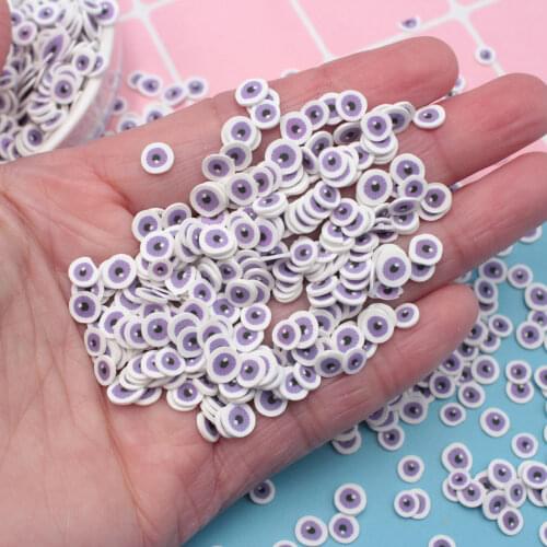 100g/Lot Polymer Hot Soft Clay Cute Eyes Slices Round Shaped Sprinkles for DIY Crafts Filling Kits