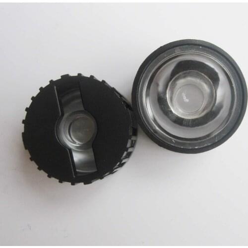 100pcs 5/8/15/25/30/45/60/90/120 degrees LED Lens With Black Holder For 1W 3W 5W High Power LED Lamp Light