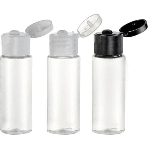 100 x 20ml Clear Refillable Protable Travel Set of Flip Top cap of empty Plastic Lotion Bottle 20cc cosmetic container
