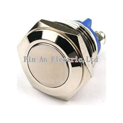 16mm Anti-Vandal Momentary Stainless Steel Metal Push Button Switch Flat Top P