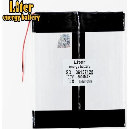 3.7V 8000mAH SD 36137125 (polymer lithium ion / Li-ion battery ) for tablet pc