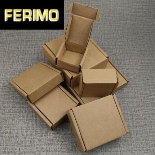 5pcs 10 Sizes Kraft Paper Corrugated Shipping Box Small Carton Packaging Mailer Box For Mini item Jewelry Packing Storage Box