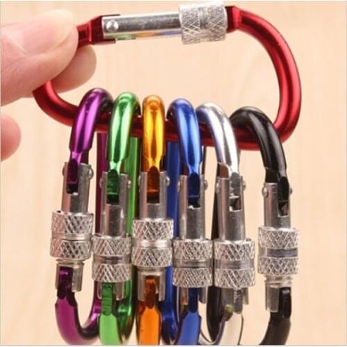 5Pcs 7# D Aluminum Carabiner Snap Clip Hook Hanger Keychain Bike Bottle Hiking Camping Carrying Locking Holder Not for Climbing