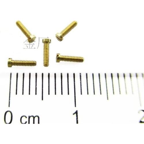 50pcs/lot M1-0.25*4 M1*4 Brass cheese head slotted machine screw copper screws M1.0